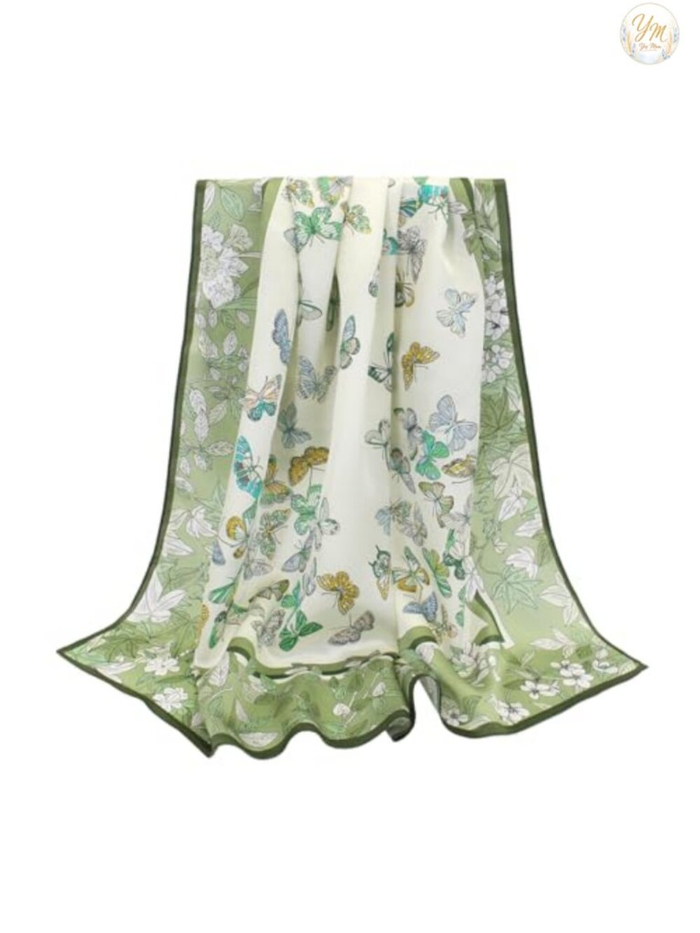 100% Mulberry Silk Scarf 35" Square Hair Wrap Neckerchief Gift Boxed